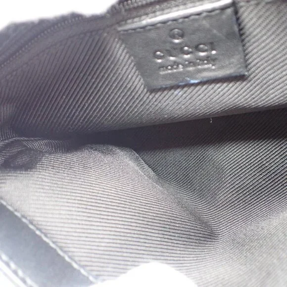 GUCCI Logo GG Pattern Waist Mini Bum Bag Canvas Leather Black SHW Italy 36KC367 - Picture 9 of 15
